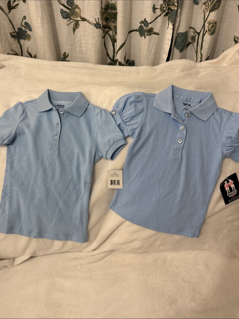 French Toast Light Blue Short-Sleeve Polo Tops - Pair school uniform